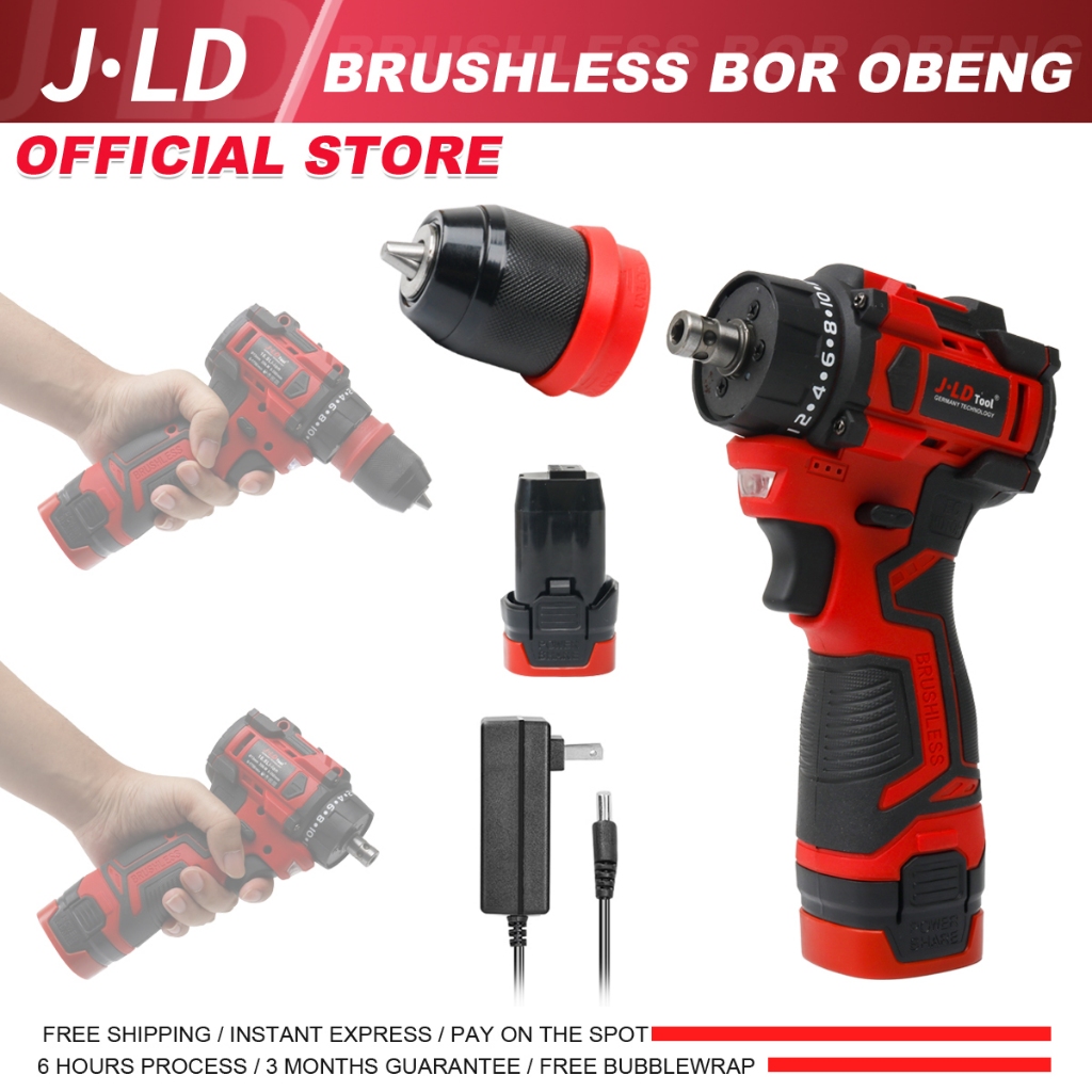 JLD BOR & OBENG Brushless Mini Cabe Rawit Kecil Bisa Ngebor Beton Baterai Awet Quick-Release Chuck C
