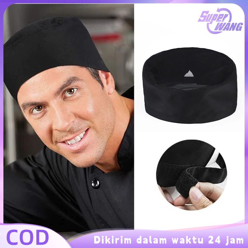 Topi Chef Hitam Topi Koki Jala Topi Masak Chef Topi Topi Chef Pria Wanita