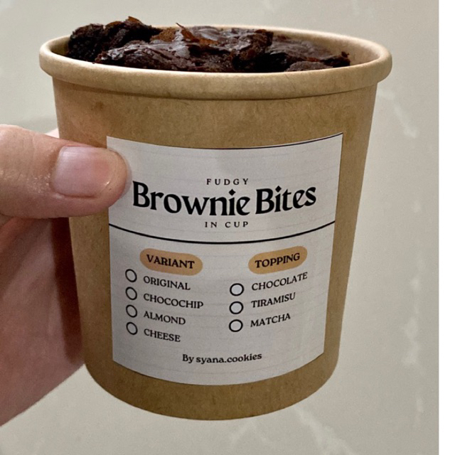 

brownie bites in cup (Original) 16oz isi 20bites