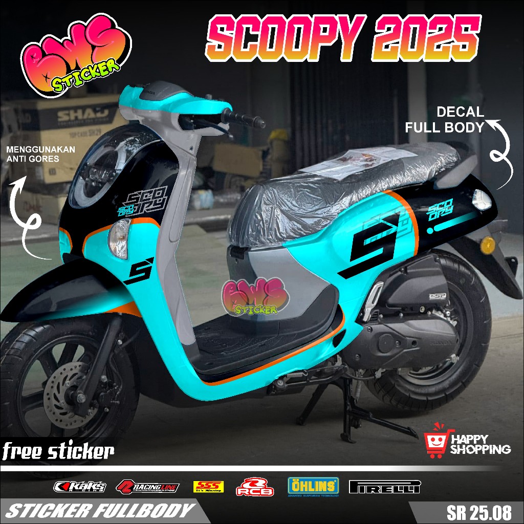 COD Sticker Decal Full Body Honda Scoopy Terbaru Tahun 2025 Sticker Full Body Scoopy 2025 Motif Simp