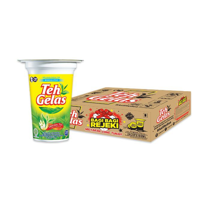 

TEH GELAS 180ML - 1 KARTON [24 GELAS]