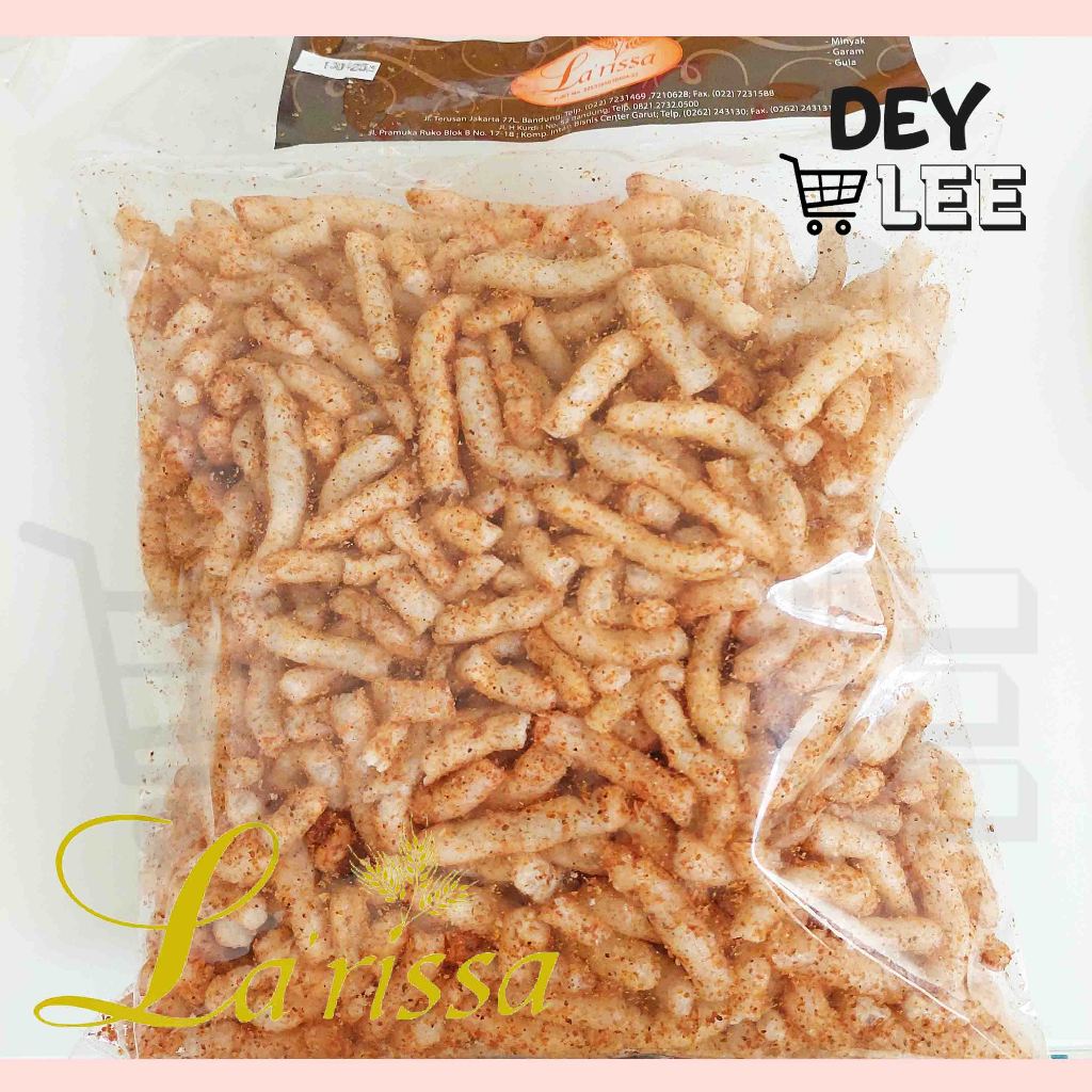 

LARISSA Kerupuk Gurilem Pedas Kemasan Plastik Besar Cemilan Snack Bandung