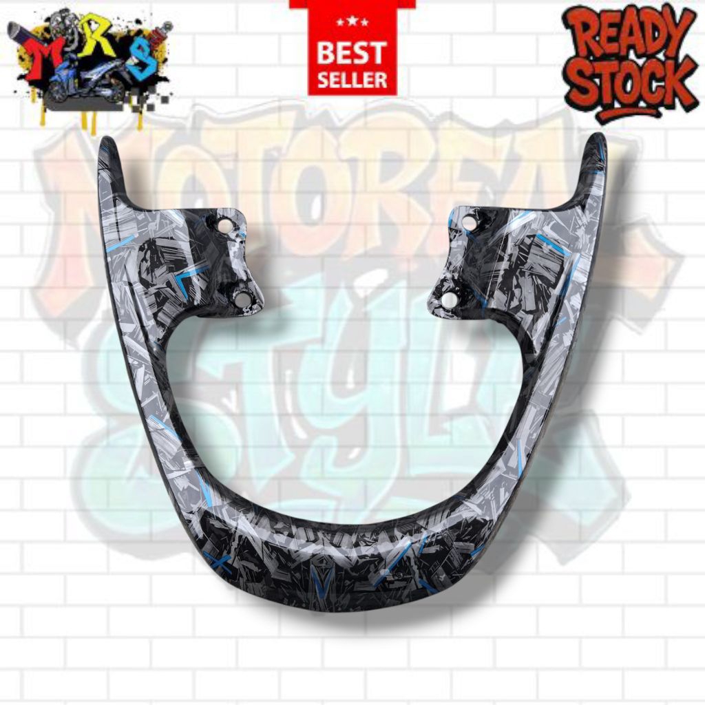 BEGEL MIO AMORE CARBON FORGET BIRU SERAT KEVLAR PEGANGAN JOK BELAKANG BEHEL MIO AMORE MIO THAILAND C