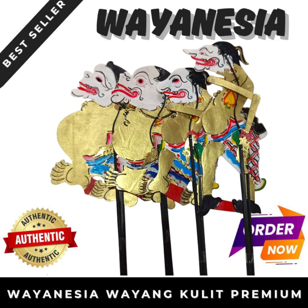 WAYANG KULIT PUNOKAWAN EMAS kulit sapi asli tebal kuat