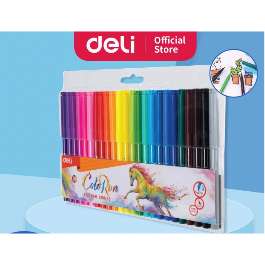 

Spidol Warna / Felt Pen 24 Warna DELI 1 mm EC10023