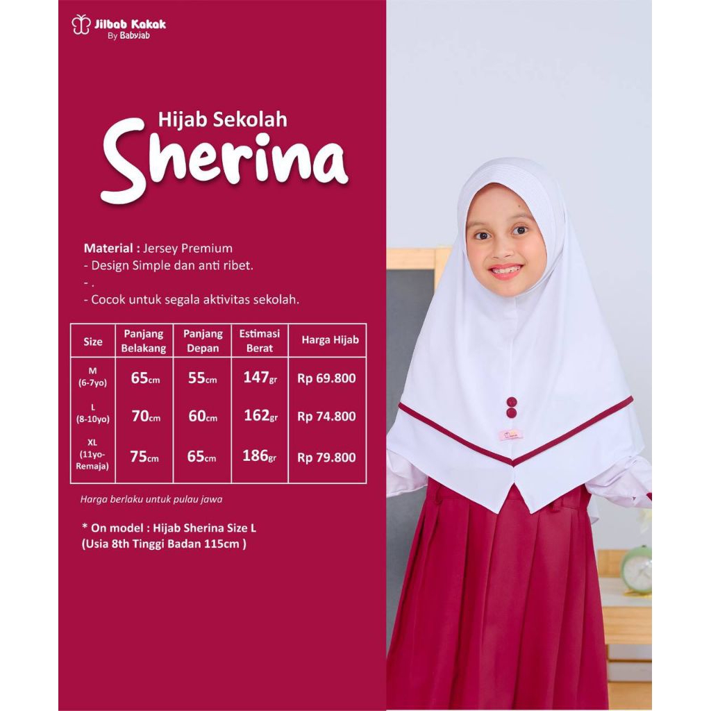 Hijab Sekolah/ Hijab SD/Hijab Sekolah SD/ Jilbab Anak Sekolah/Jilbab Langsungan/Hijab Anak Anak/Hija