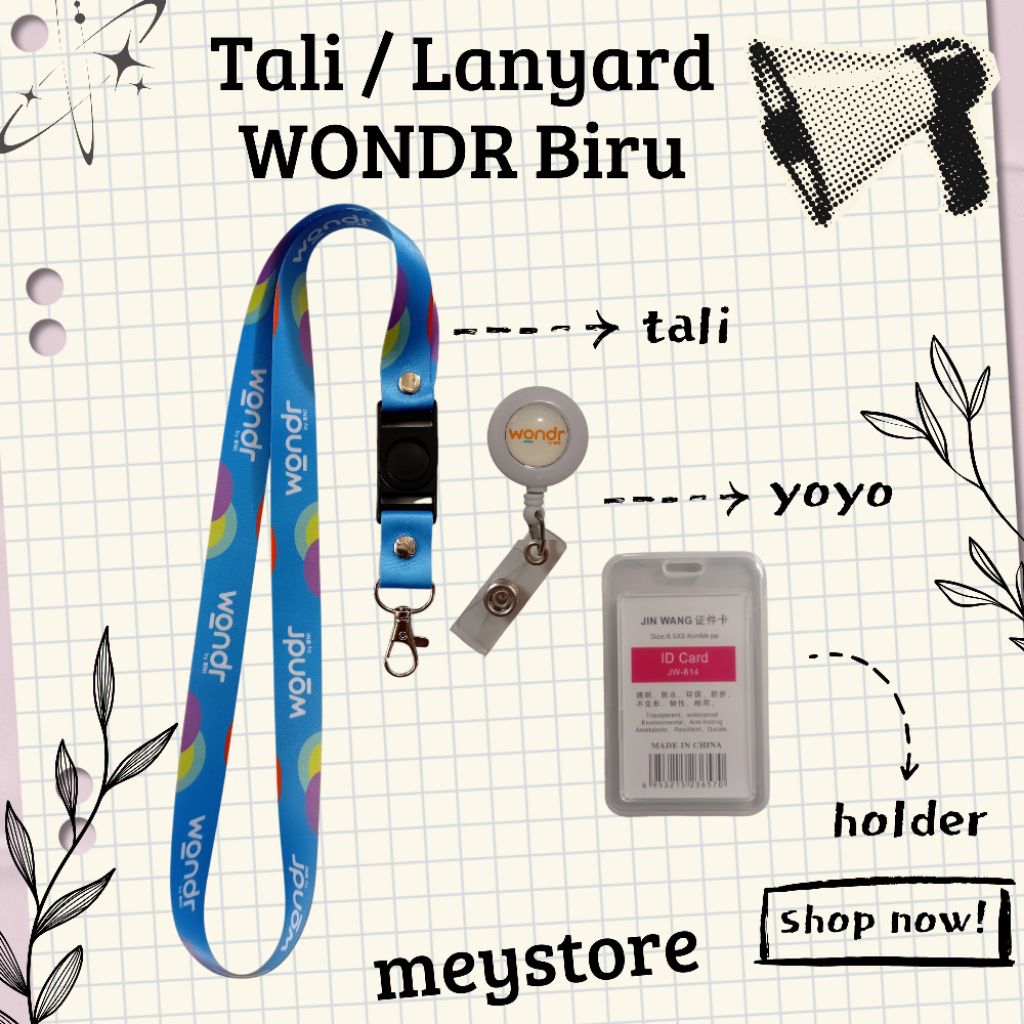 

Tali ID CARD / Lanyard WONDR by BNI Warna Biru [STOCK MELIMPAH] Termurahhh Harga Grosir!