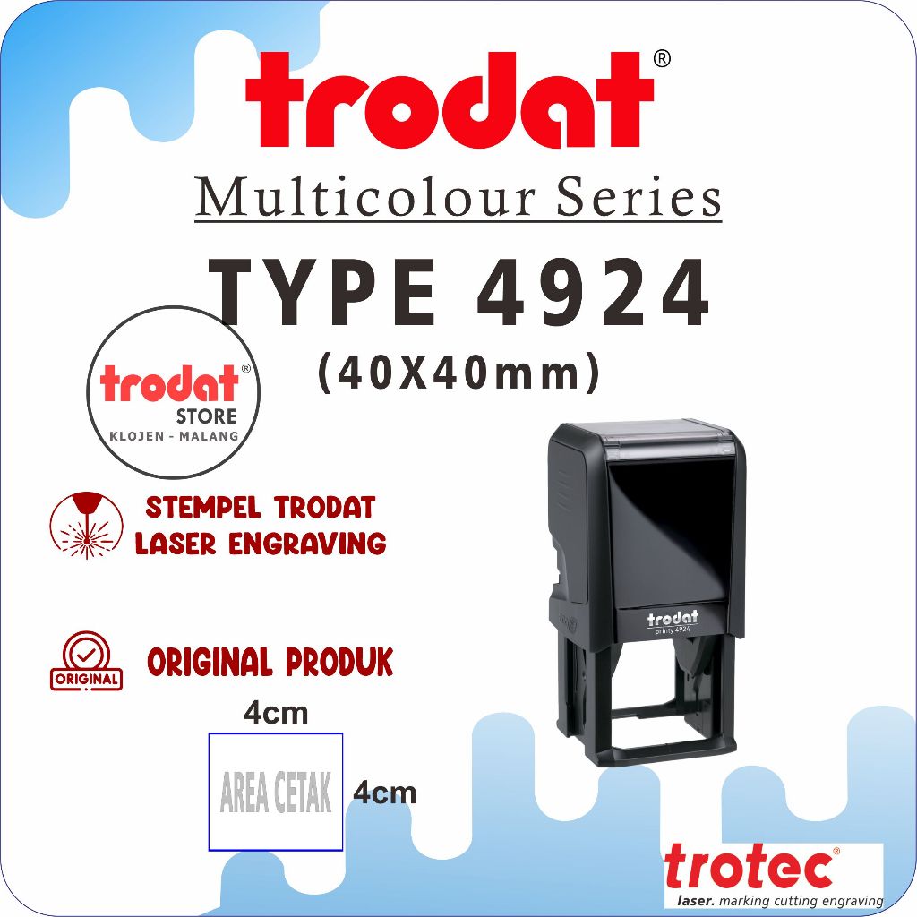 

Stempel Trodat 4924 (40x40 mm) Stempel warna otomatis, original trodat