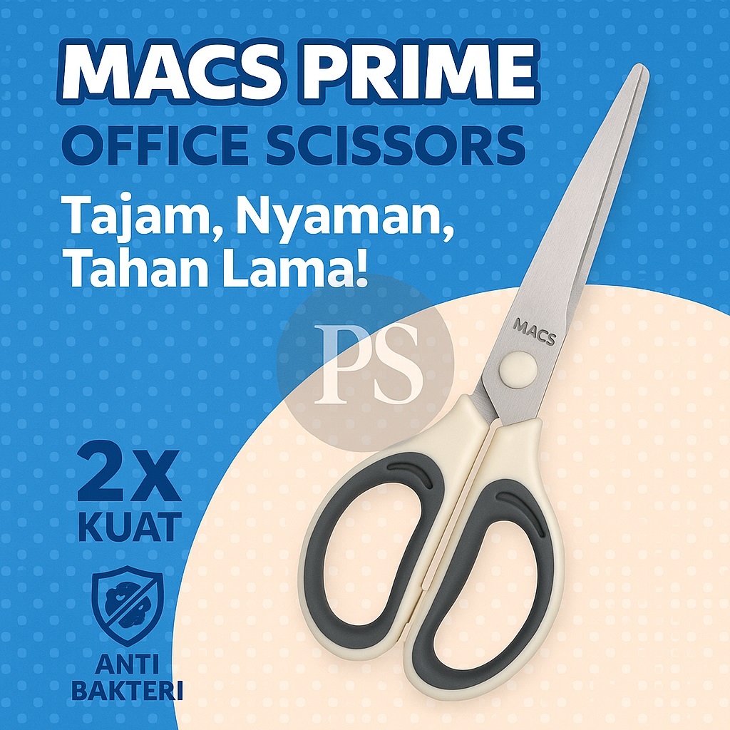 

Gunting MACS Prime Office Scissors Tajam, Nyaman, Tahan Lama
