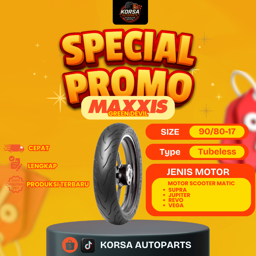 MAXXIS GREEN DEVIL 90/80-17 TUBELESS