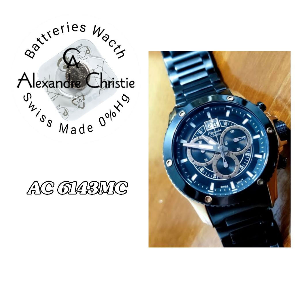 battrai jam tangan Alexandre Christie 6143mc battrai pengganti