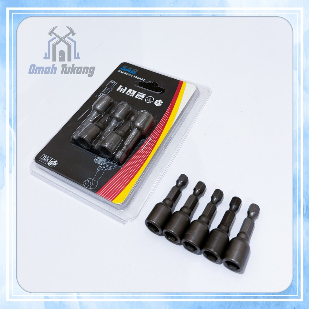 Mata Bor Roofing Magnet 8mm x L42mm merk SAB / Kunci Baut Roofing 8x42 / Magnetic Nut Setter