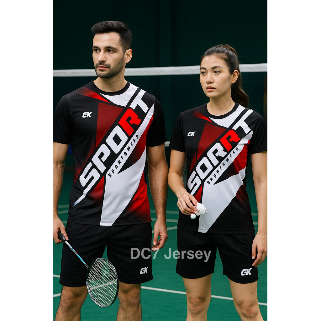 Baju Badminton Jersey Futsal Baju Jersey Bulutangkis Full Printing Size M L XL XXL