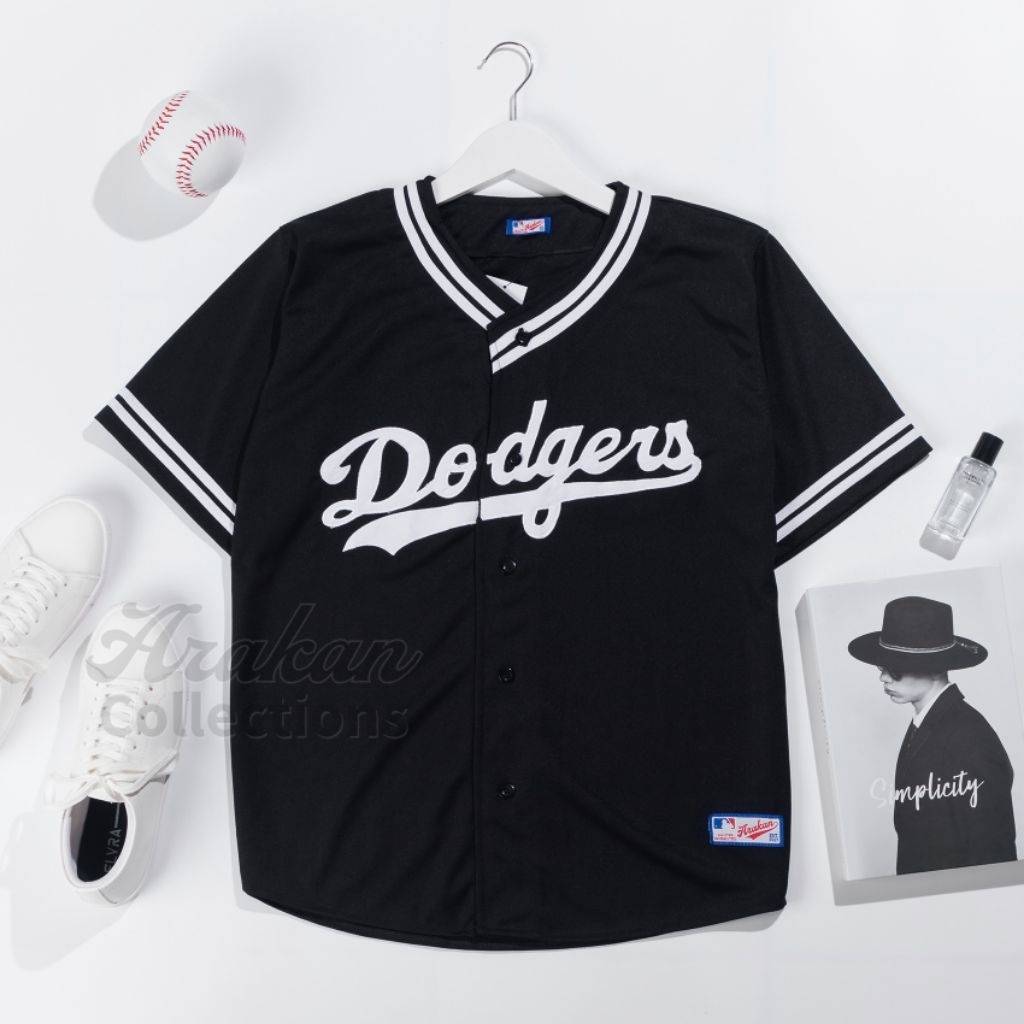 JERSEY BASEBALL DODGERS HITAM