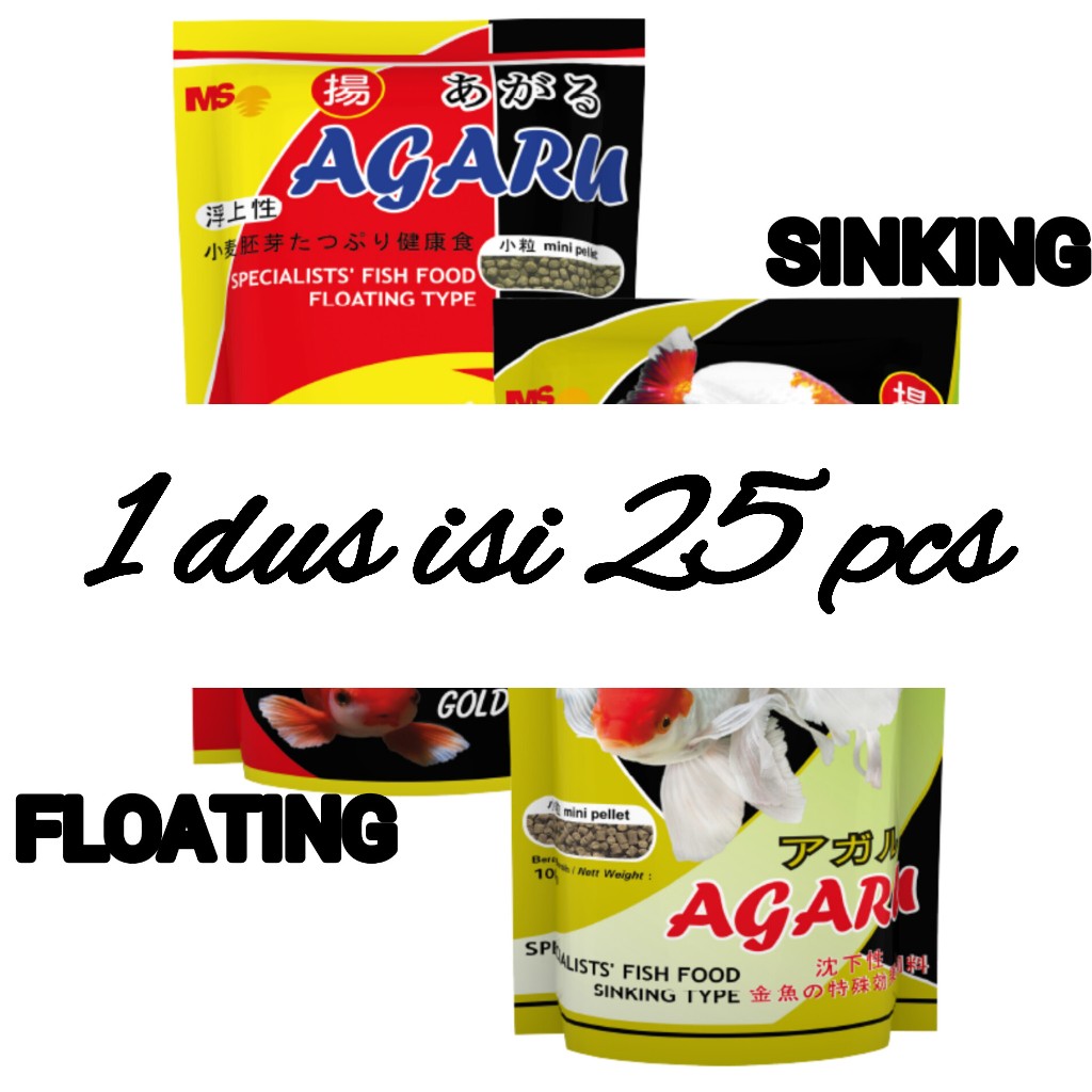 1 DUS / AGARU floating / agaru sinking / agaru pakan ikan hias