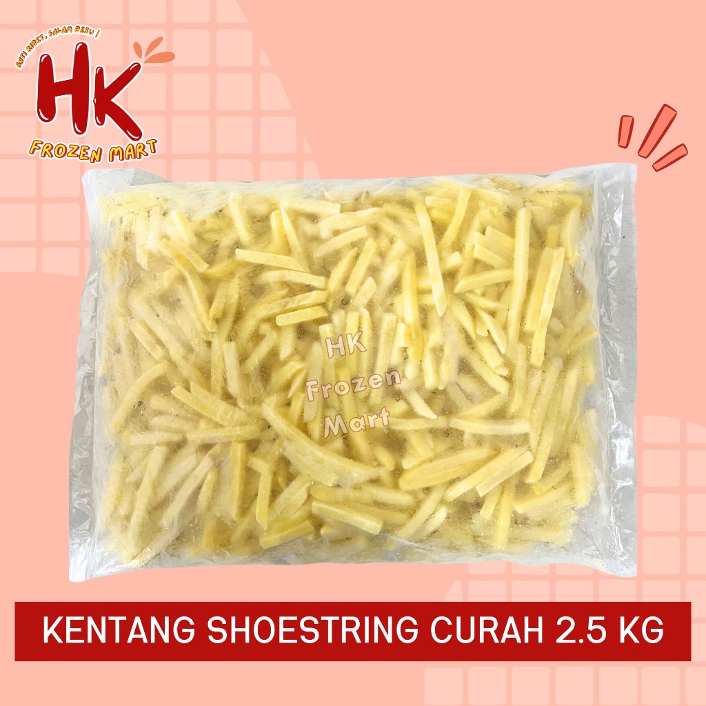 

Kentang Shoestring Curah 2.5kg | kentang goreng murah HK Frozen Mart
