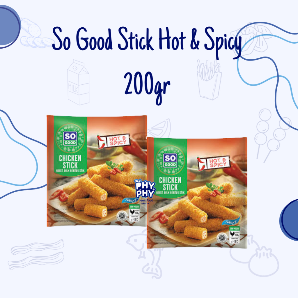 

So Good Chicken Nugget Stick Hot & Spicy 200gr | Chicken Nugget | Nugget Chicken | Nugget | So Good Termurah | So Good Karage Termurah