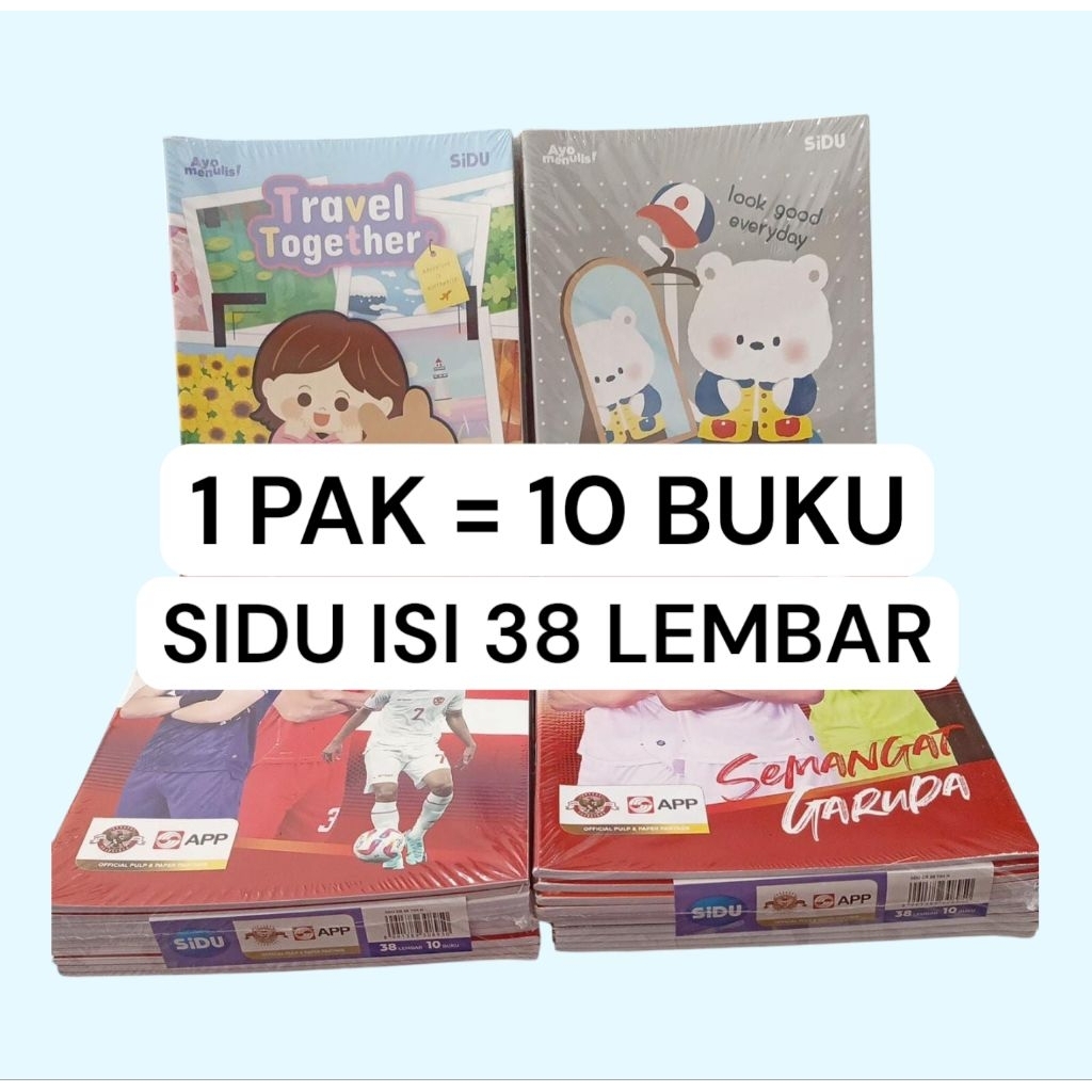 

Buku Tulis 1 pak isi 10 SIDU, Bigbos, BMCampus