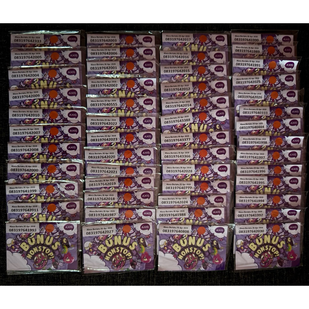 Kartu perdana axis 3GB nomor cantik tahun lahir AABB ABAB