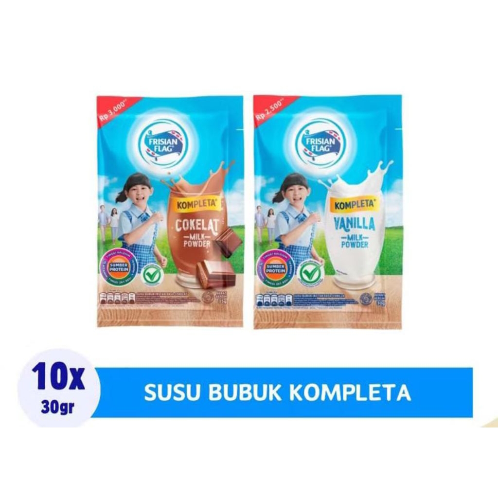 

FRISIAN FLAG SUSU BUBUK KELUARGA KOMPLEK VANILLA COKLAT RENCENG (10 SACHET)