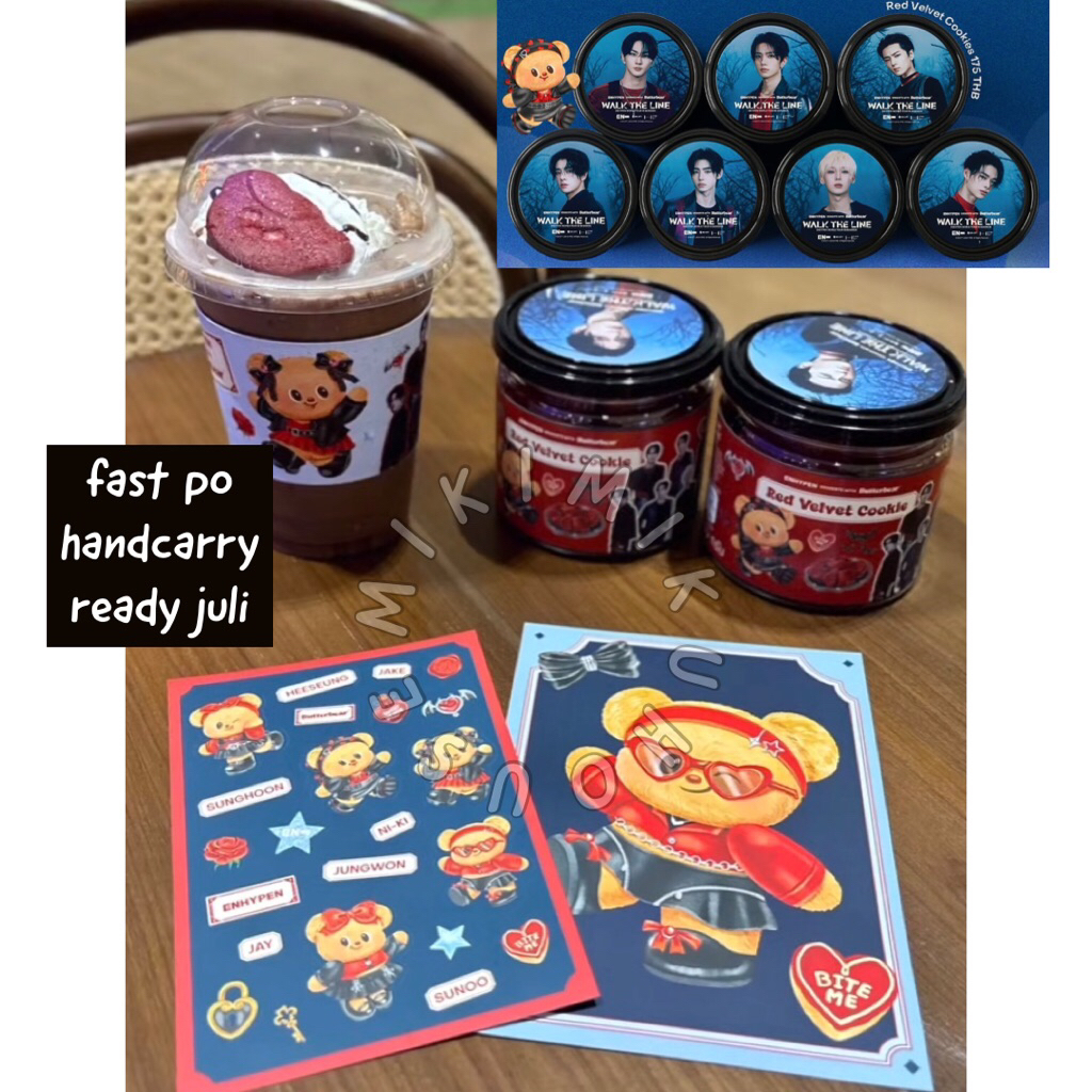 HANDCARRY ENHYPEN BUTTERBEAR RED VELVET COOKIES ENHYPEN WALK THE LINE BANGKOK MERCHANDISE BUTTER BEA