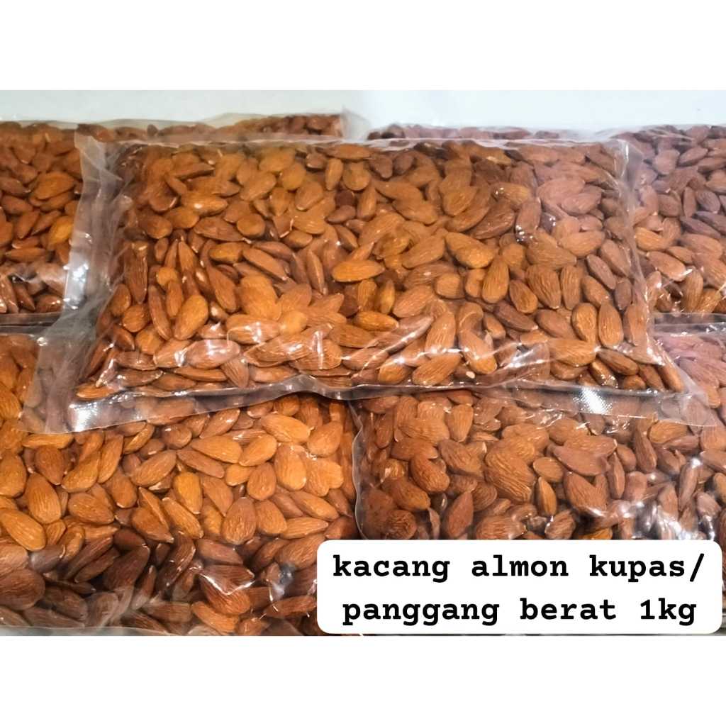 

Kacang almond roasted 1kg/ kacang almond kupas pnggang tinggal makan