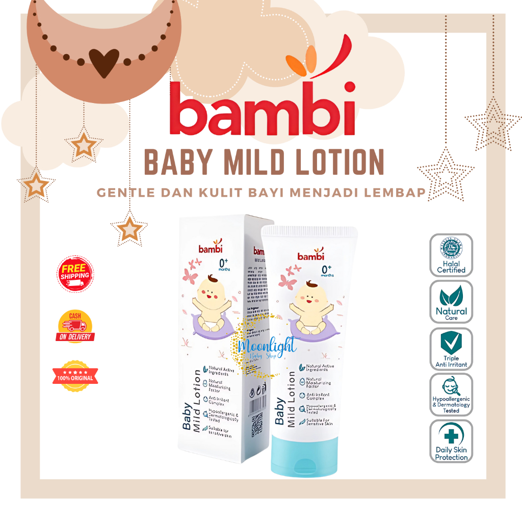 Bambi Baby Mild Lotion 100ml - Gentle dan Kulit Bayi Menjadi Lembap