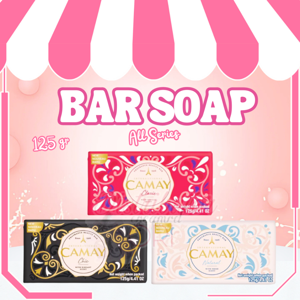 Camay Soap Bar 125gr - Sabun Batang - Sabun Mandi CHIC / NATURAL PEACH / CLASSIC MERAH