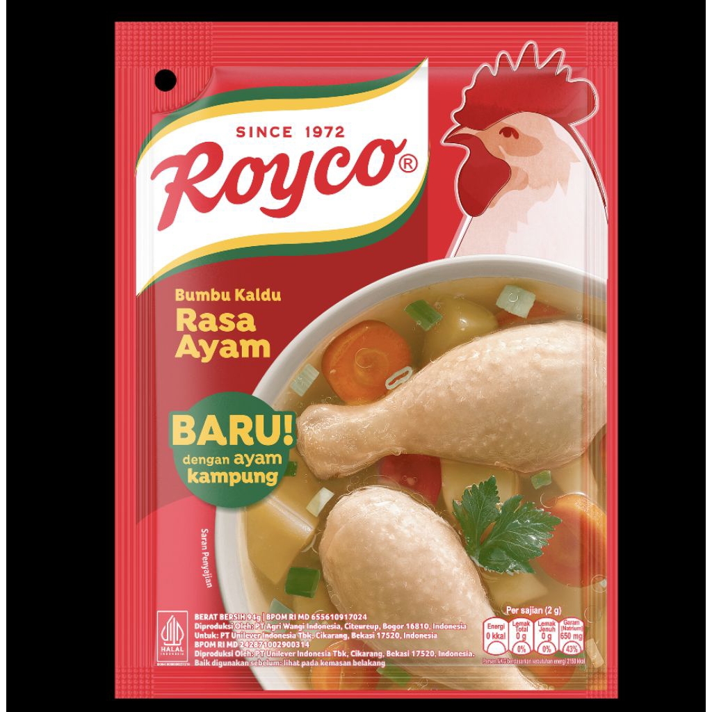 

Royco Ayam Kaldu Bubuk 94 g kemasan Tanggung
