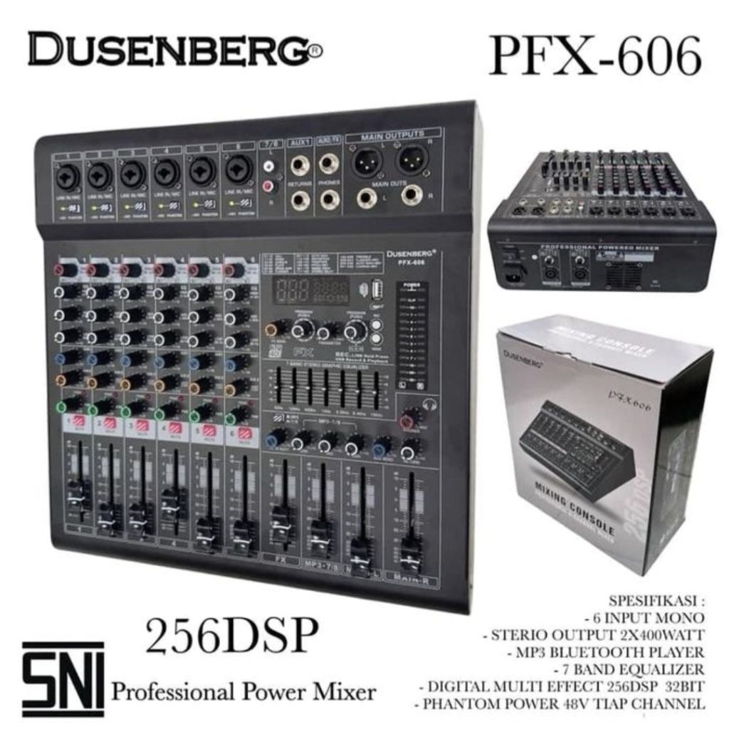 oower mixer 6 channel bluetooth dusenberg pfx 606 original