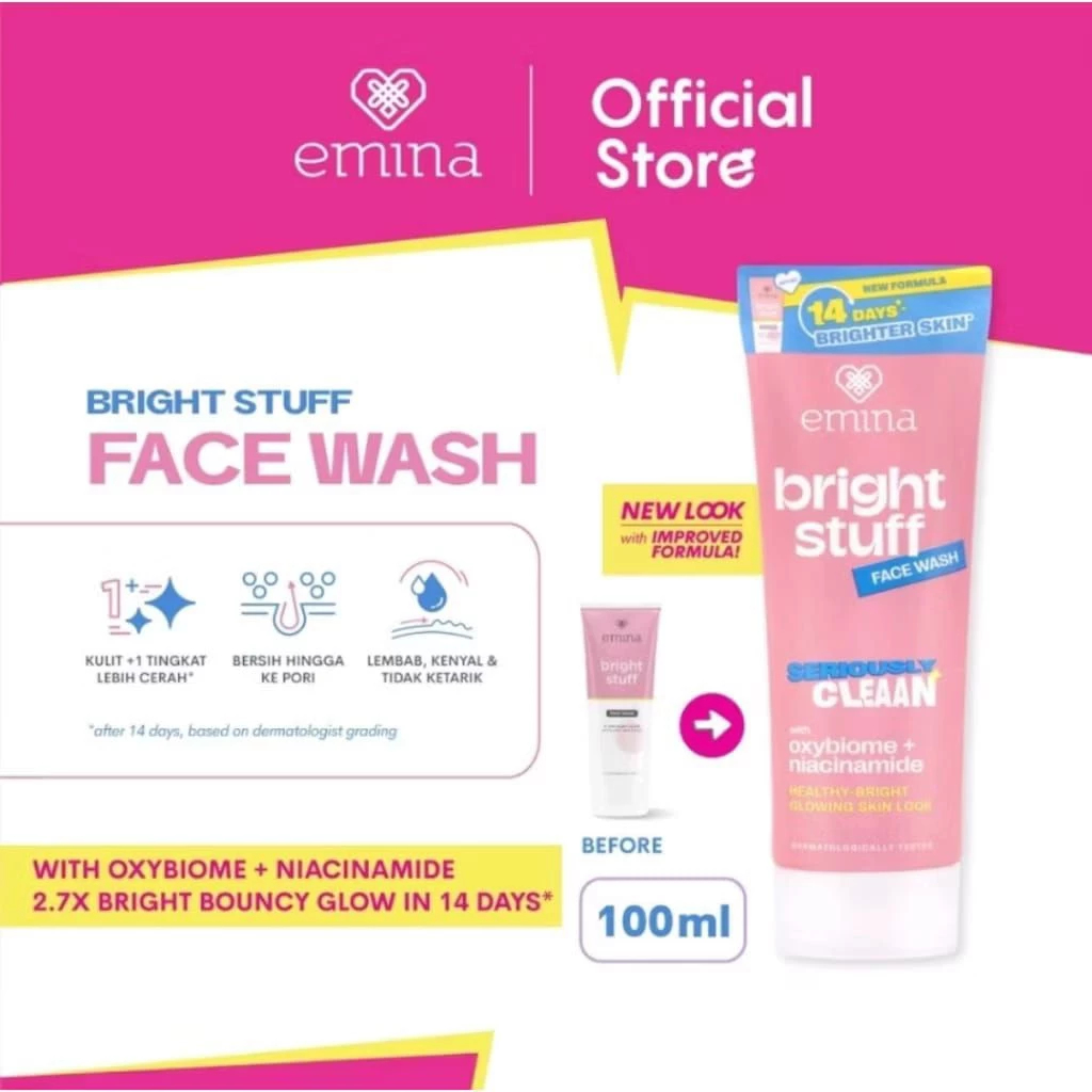 Emina Bright Stuff Face Wash [100ml] || Sabun Muka Mencerahkan || Facial wash Emina