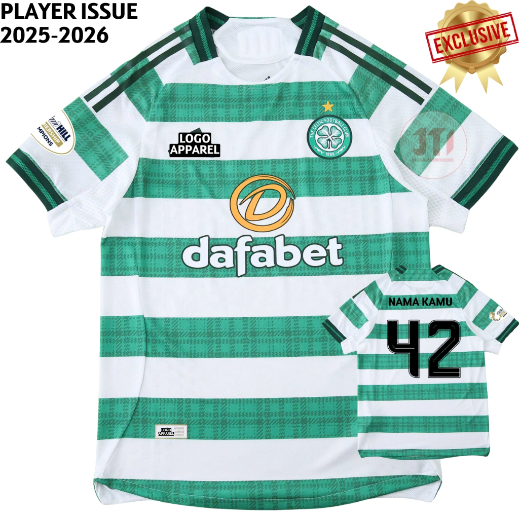 Player Issue Cltic Home 2025 2026 Baju Bola Pi putih Hijau Jti Home srjersey
