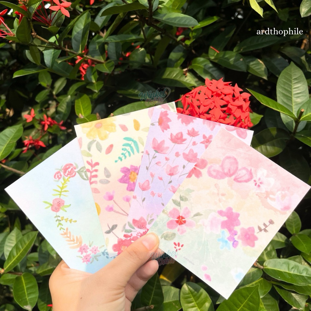 

Set Kartu Ucapan - Lukisan Floral Handmade Aesthetic