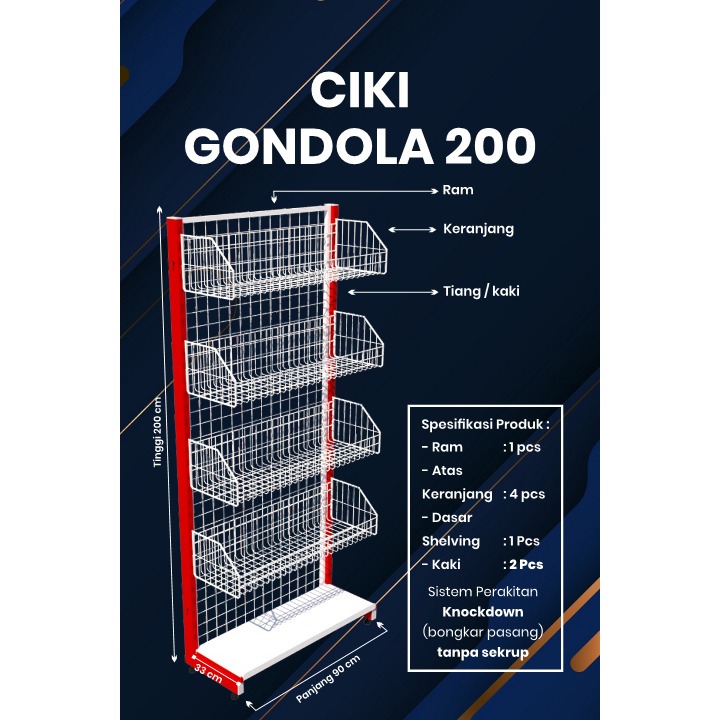 Rak ciki gondola minimarket Snack & Mie lebih praktis