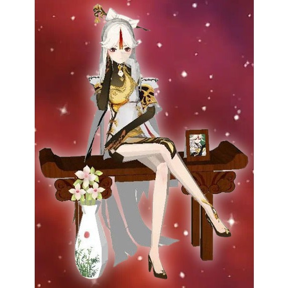 DIY Figure Kertas Genshin Impact Ningguang