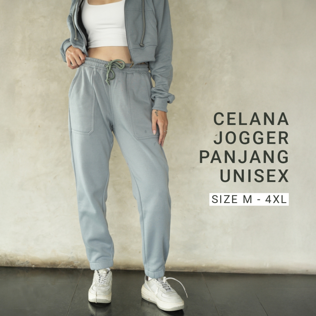 Arvada – Celana Jogger Panjang Unisex Outer Pocket | Bahan Fleecy Premium | Nyaman & Stylish