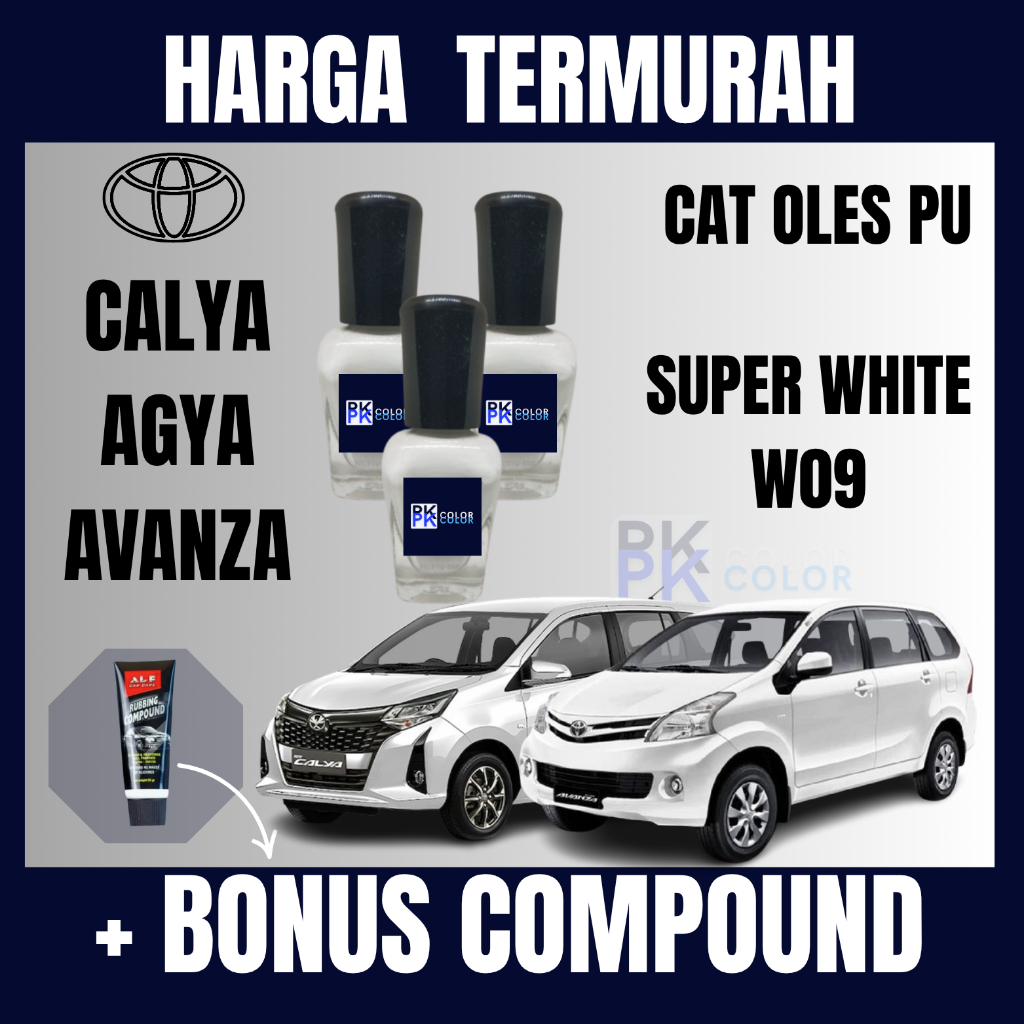 Cat Oles Penghilang Baret Mobil Putih W09 Toyota Avanza, Calya, Agya