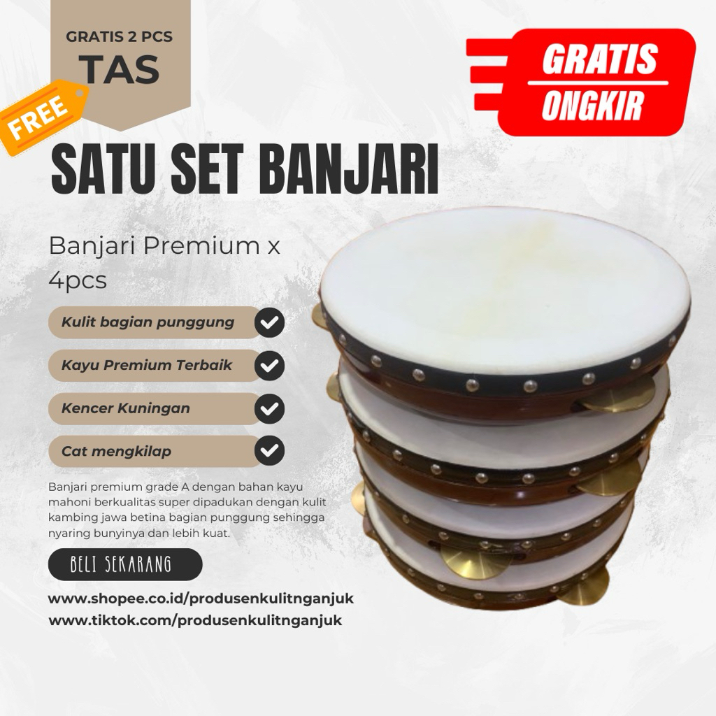 Hadroh Banjari 1 Set Premium Grade A 30cm