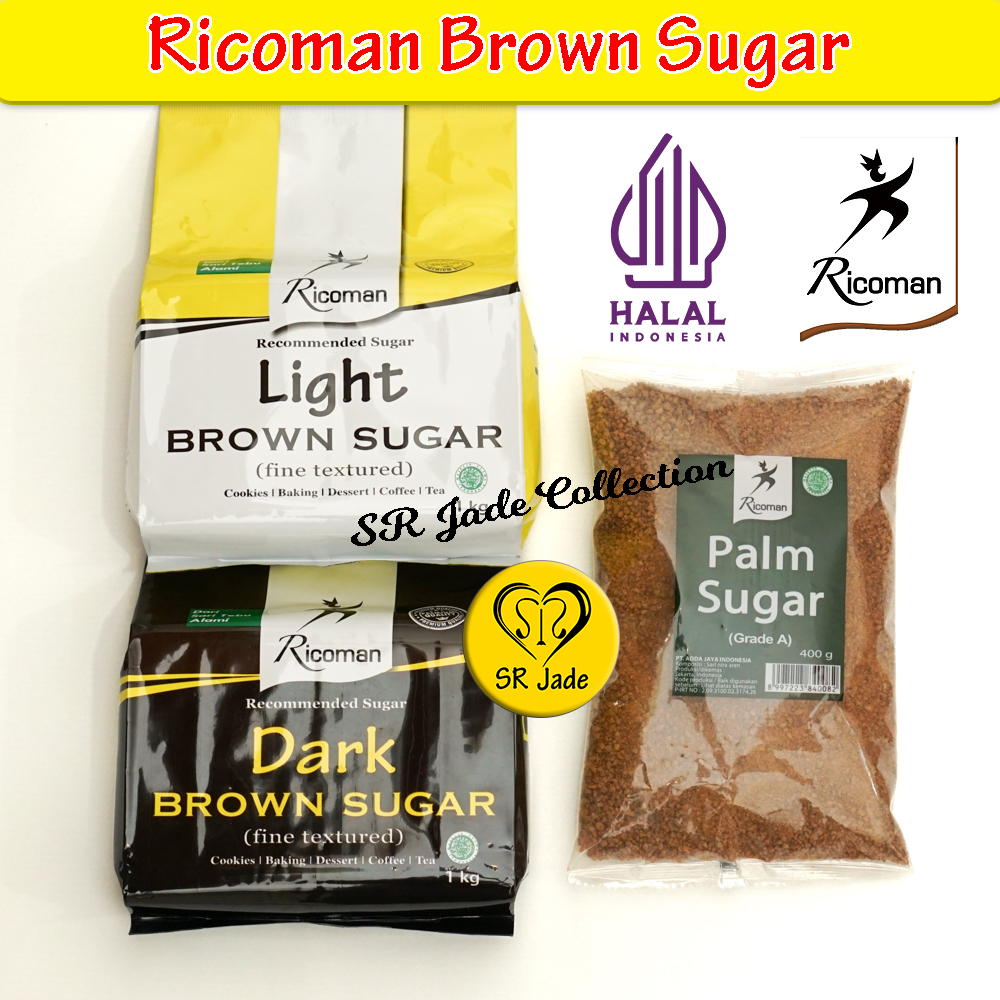 

Ricoman Light Dark Brown Sugar 1Kg Gula Aren Palm Sugar 400g ~ SR Jade