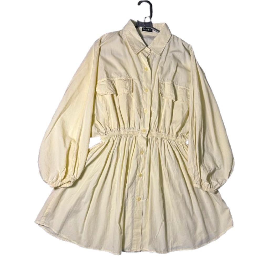 (Preloved) MARSHA WRINGKLE SHIRT by Leody | Kemeja Tunik Pinggang Kerut