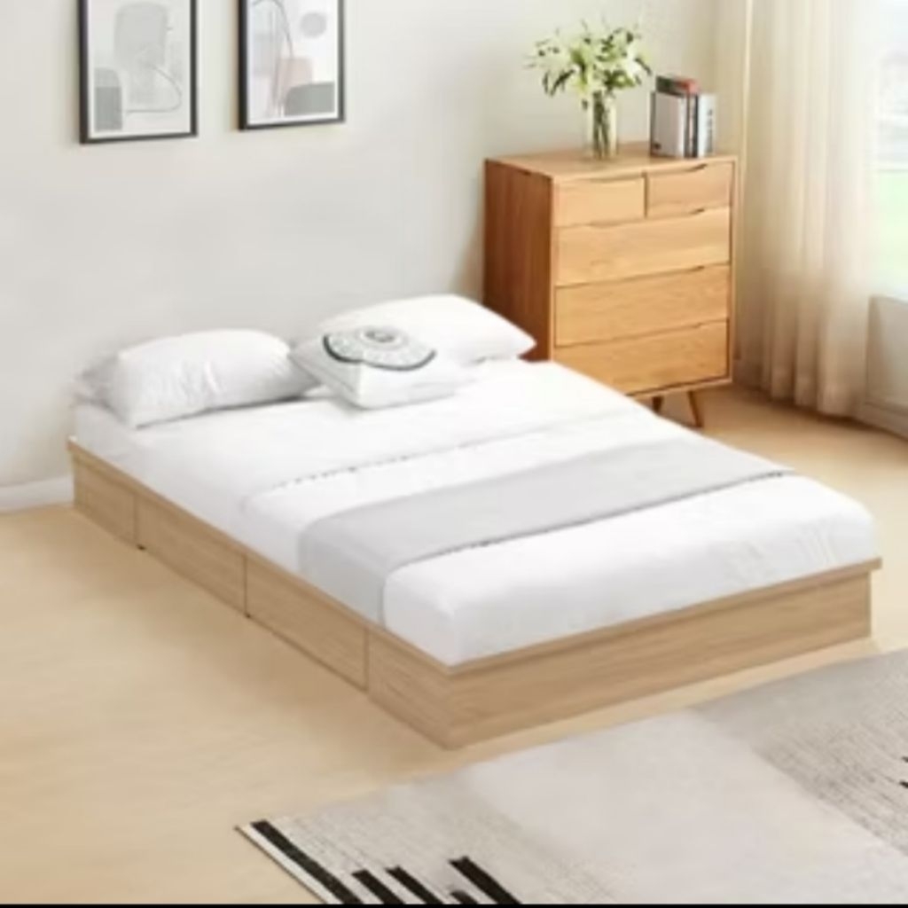 divan laci ranjang alas kasur laci minimalis kayu keras tempat tidur laci furniture