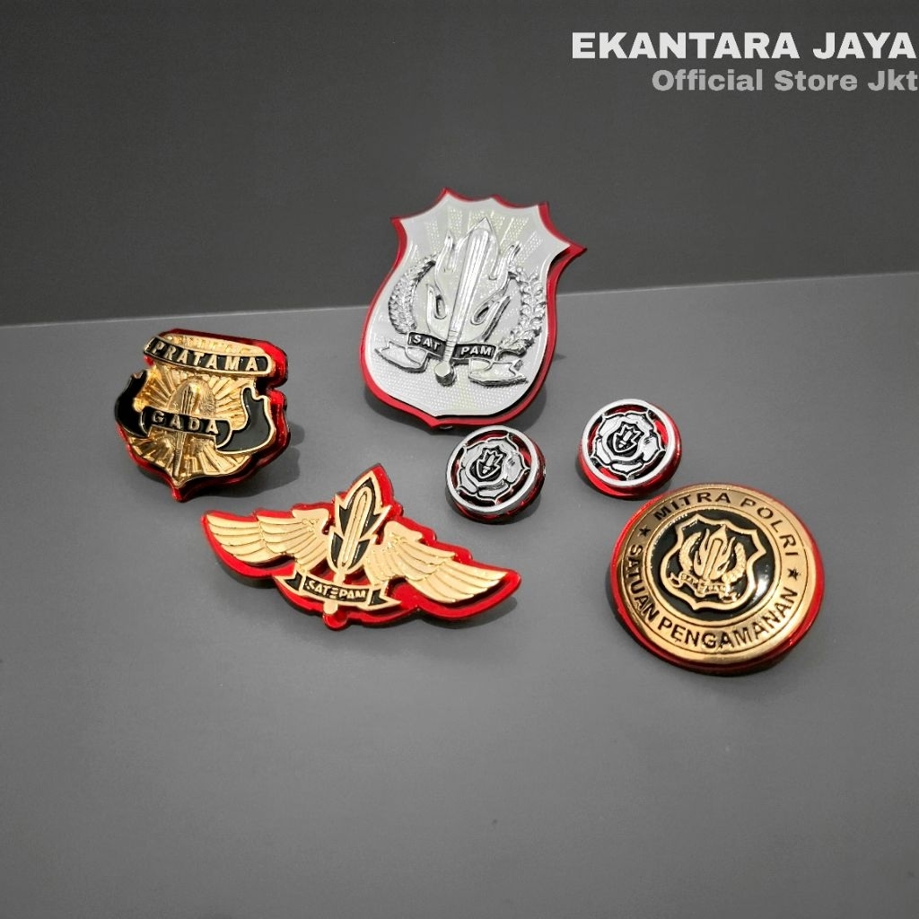 Set Lengkap Atribut Pin Security/Set Lengkap Atribut Pin Satpam/ Set LengkapbAtribut Brevet Satpam f