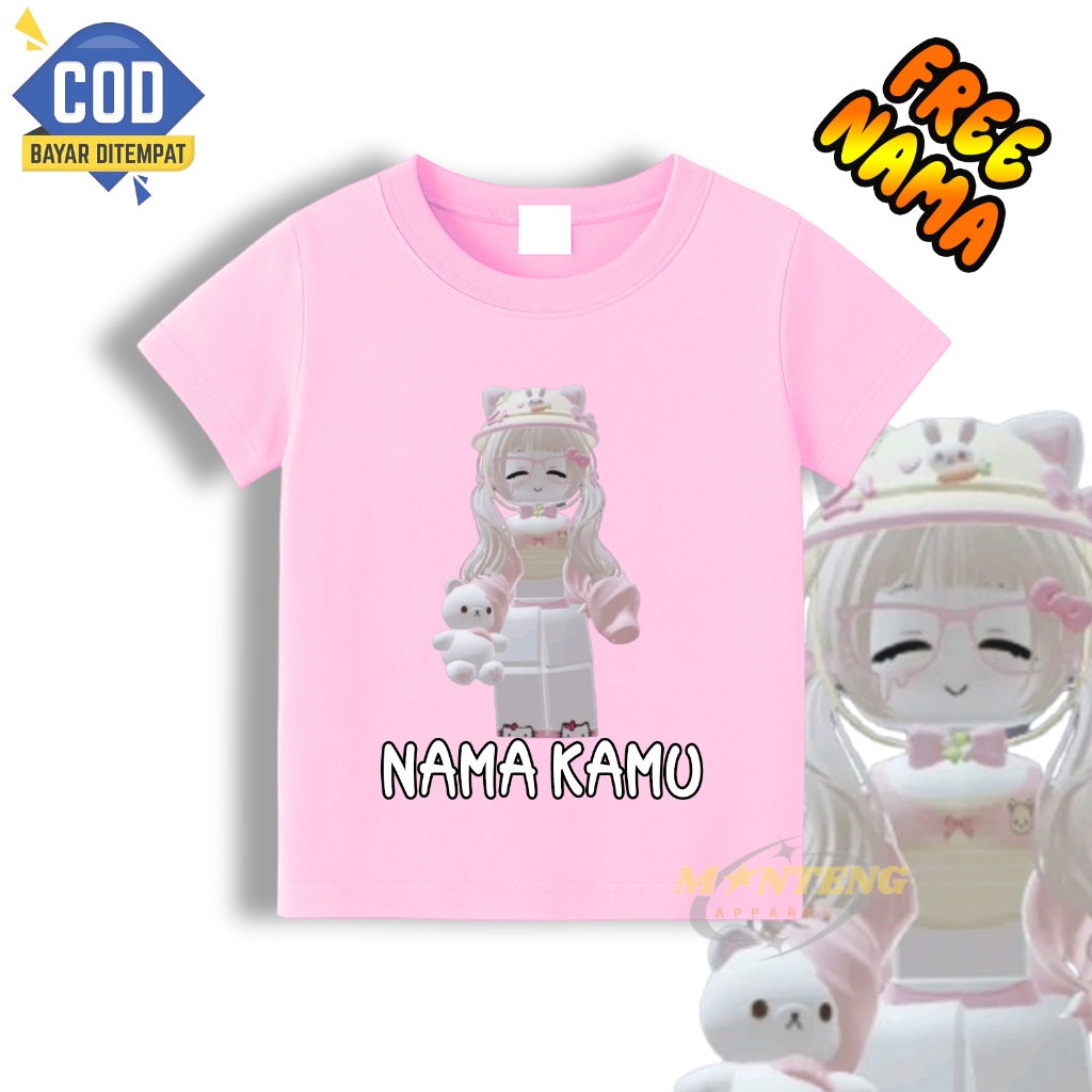 KAOS ANAK PEREMPUAN ROBLOX GIRL/KAOS ANAK ROBLOX AVATAR PREMIUM FREE NAMA