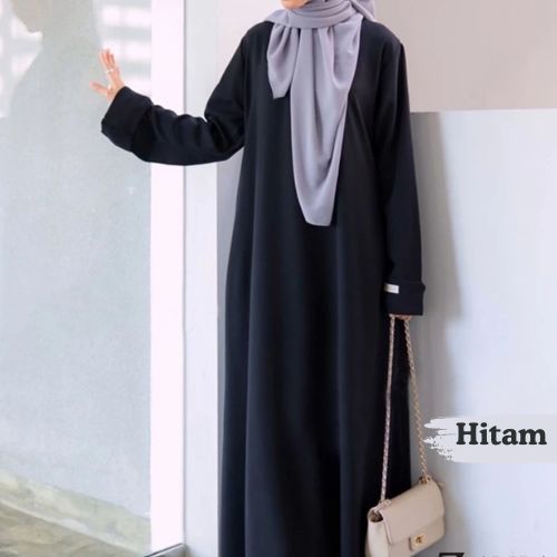 Gamis Abaya Turki Polos Wanita  Umroh Kekinian / Dress Abaya Madina Santri Muslim Syari