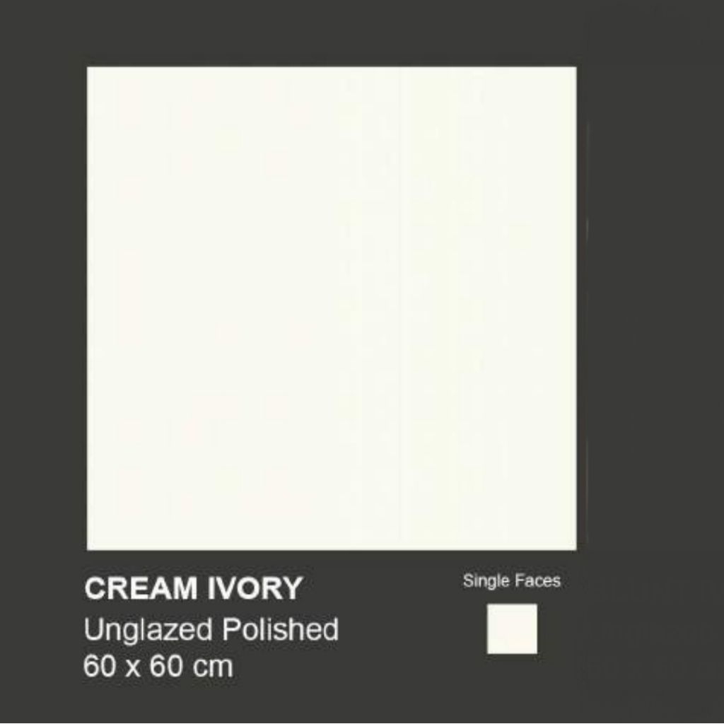 GRANIT MEREK VALENTINO GRESS TYPE CREAM IVORY UKURAN 60X60 UNGLAZED POLISHED