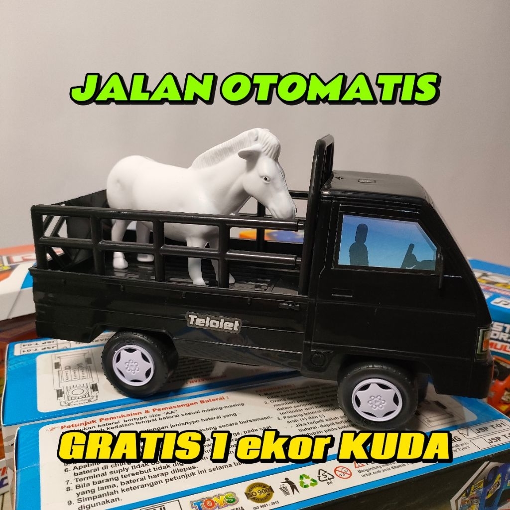 Mainan Mobil Pickup L300 Hewan Ternak Bisa Jalan Sendiri Telolet Lampu Bonus Kuda – (DT48)