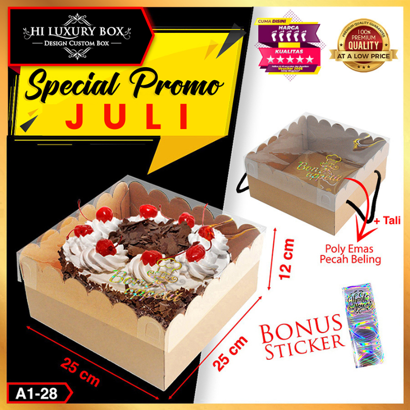 

Cake Box - Dus Kue Ulang Tahun Polos - Kotak Mika Transparan - A1-28
