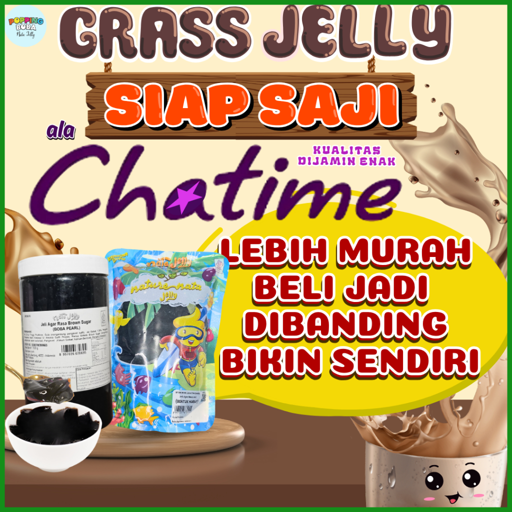 

GrassJellyCincauAlaChatimePelengkap CIELOV Bubuk Agar Jelly Powder - Grass Jelly Ala Chatime 1 KG | Cocok Untuk Semua Jenis Minuman