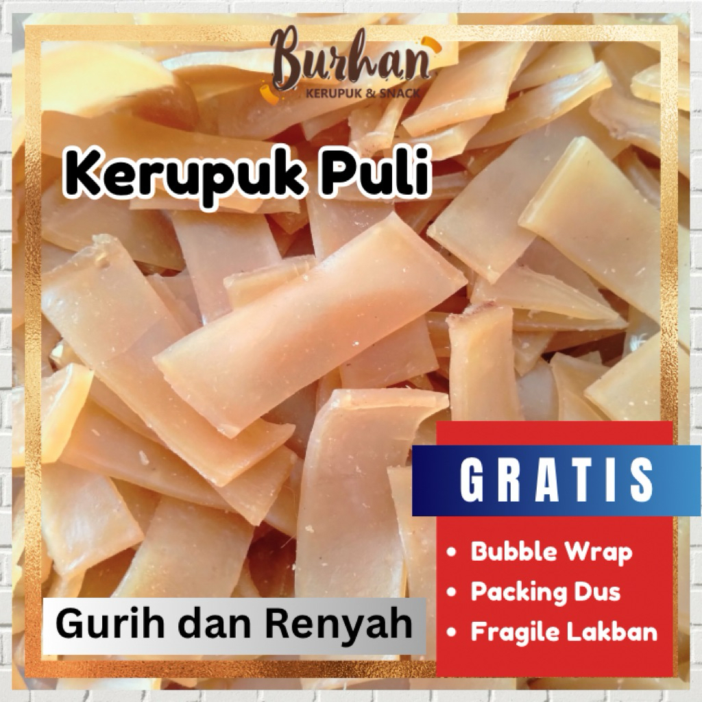 

Kerupuk Mentah Puli Jember 250gr | Rasa Bawang, Enak, Renyah dan Mudah Digoreng | Burhan Kerupuk Grosir Jember