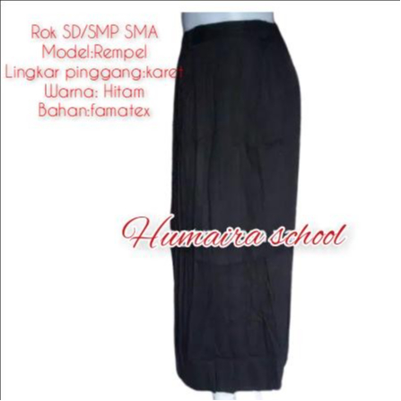 Rok Rempel Panjang Sd/Smp/Sma Hitam/Rok Seragam Sekolah Size 24 S/D L5